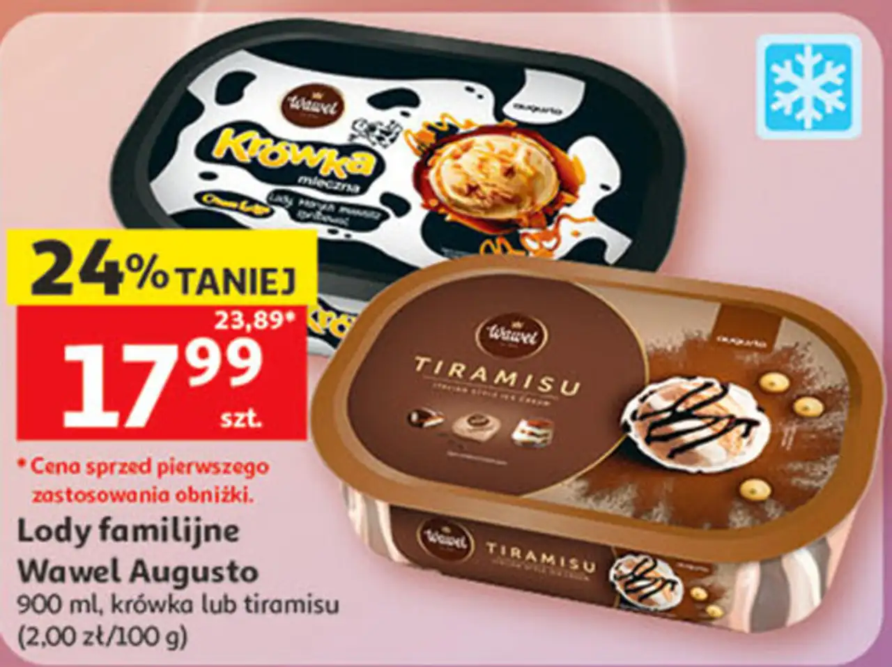 Lody familijne Wawel Augusto 900 ml, krówka lub tiramisu