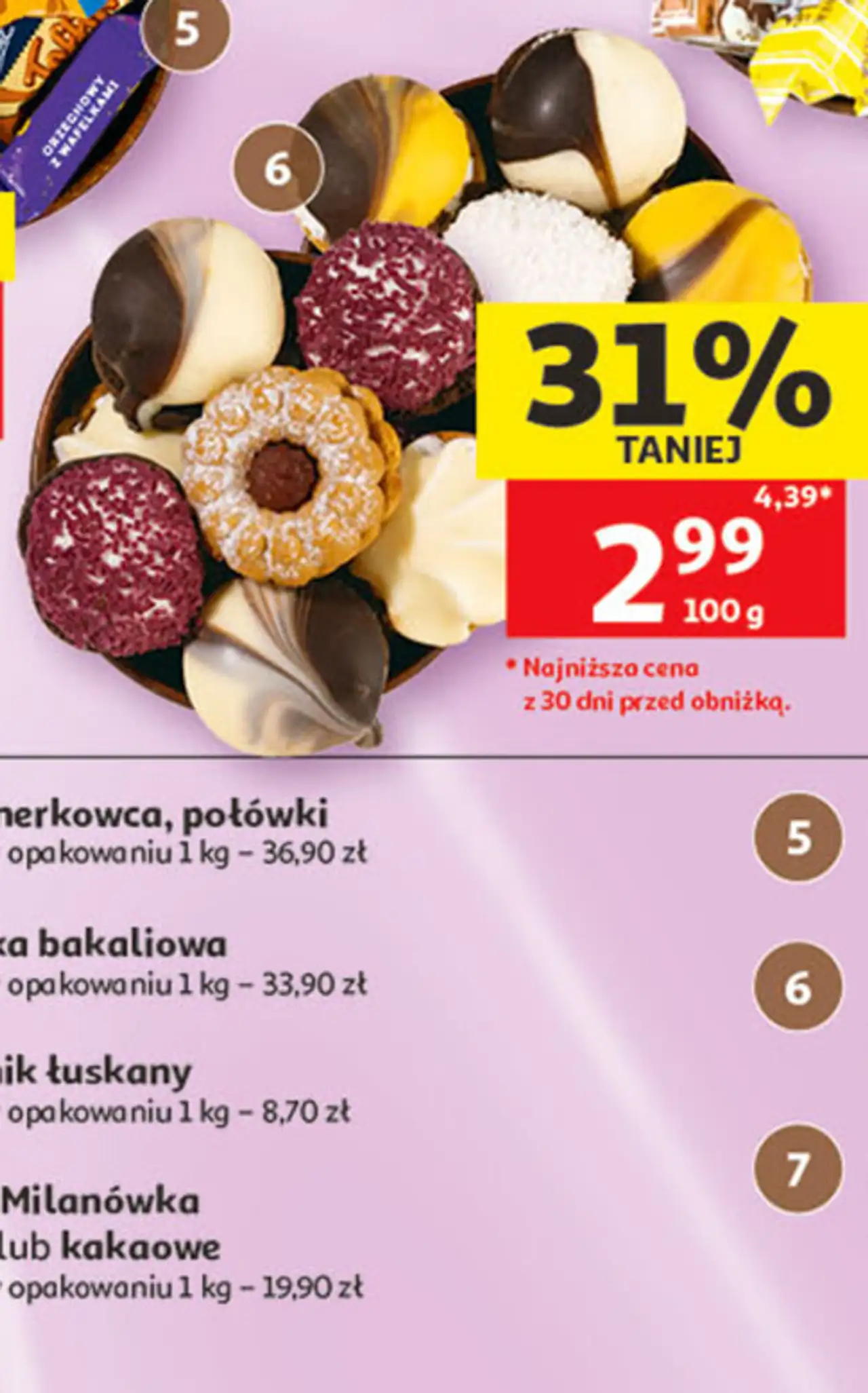 Ciastka miks marmurki, eklerki, pychotka lub śnieżynka luzem lub w opakowaniu