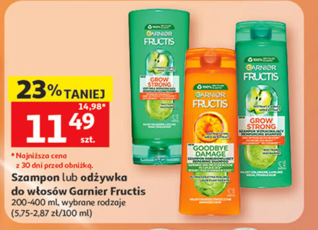 Szampon lub odżywka do włosów Garnier Fructis 200-400 ml, wybrane rodzaje