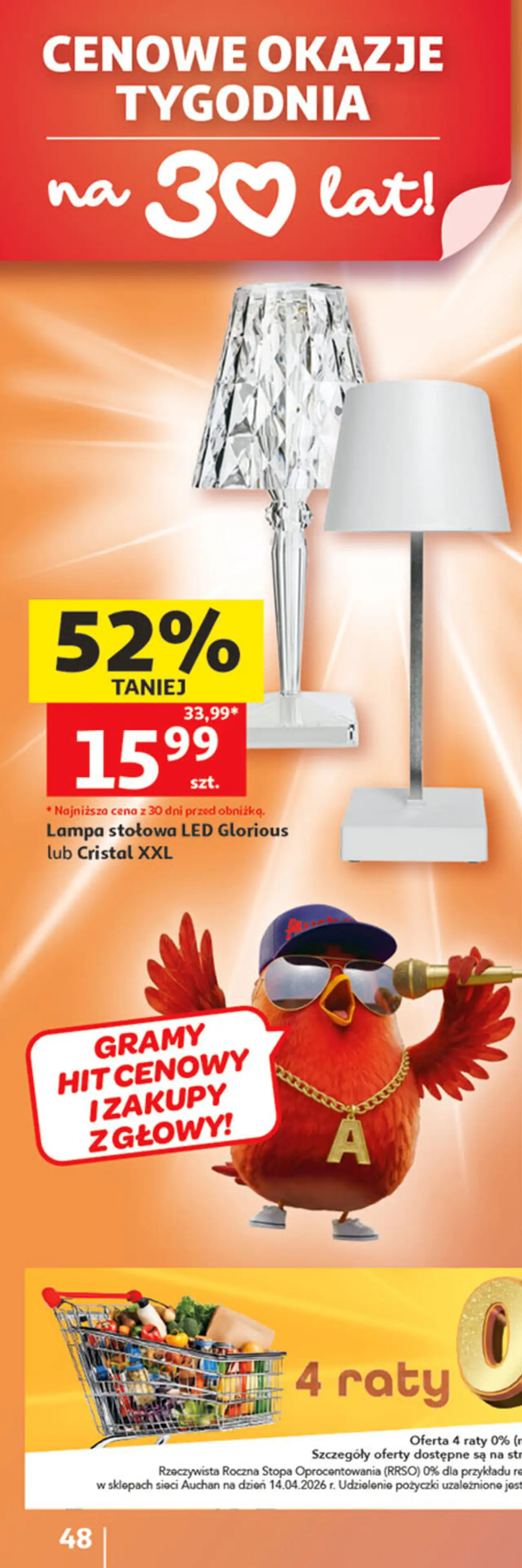 Lampa stołowa LED Glorious lub Cristal XXL