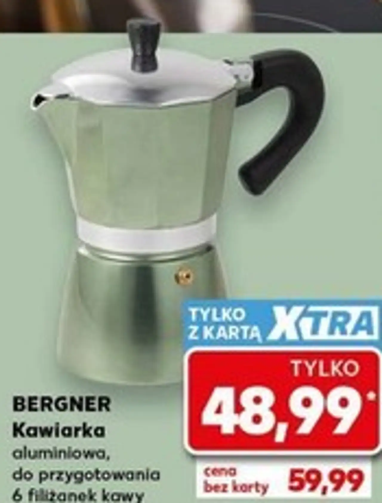 BERGNER Kawiarka aluminiowa, do przygotowania 6 filiżanek kawy