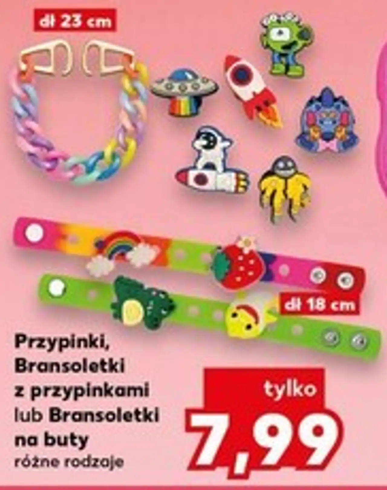Przypinki, Bransoletki z przypinkami lub Bransoletki na buty różne rodzaje