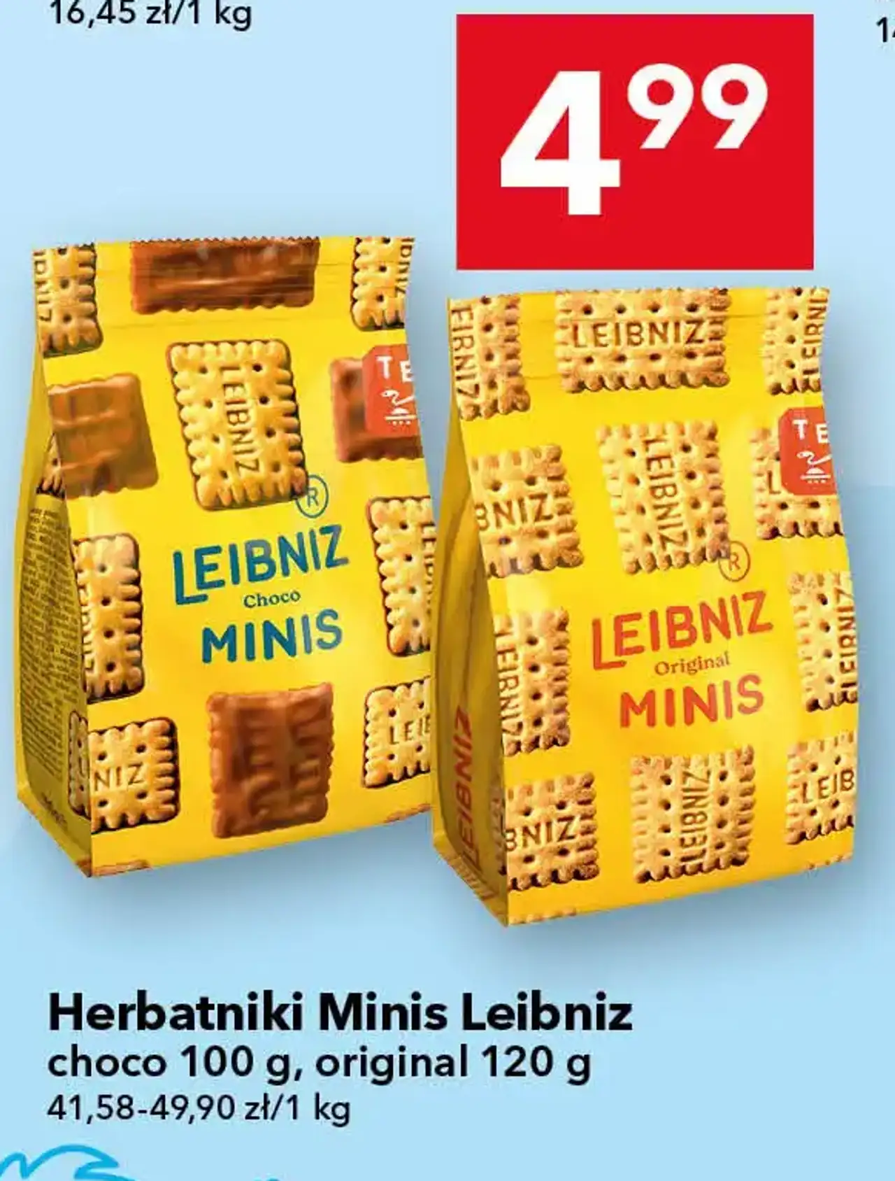 Herbatniki Minis Leibniz choco 100 g, original 120 g