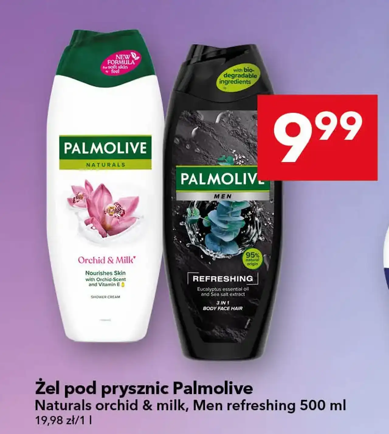 Żel pod prysznic Palmolive Naturals orchid & milk, Men refreshing 500 ml