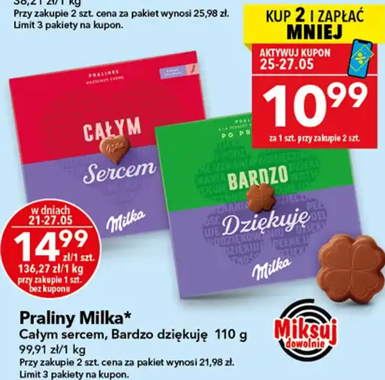 Praliny Milka Całym sercem, Bardzo dziękuję 110 g