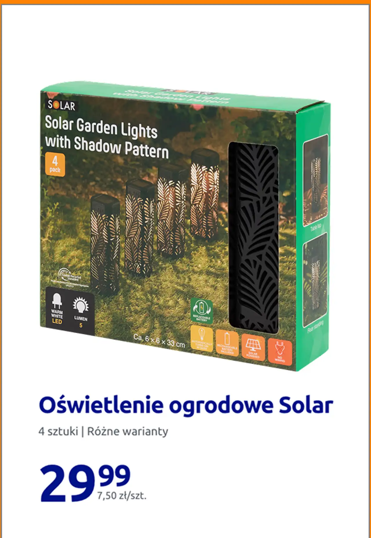 Oświetlenie ogrodowe Solar