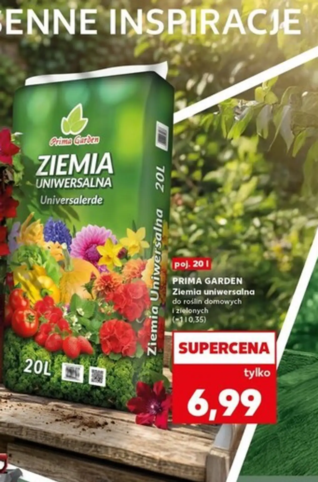 Ziemia uniwersalna do roślin domowych i zielonych 20L PRIMA GARDEN