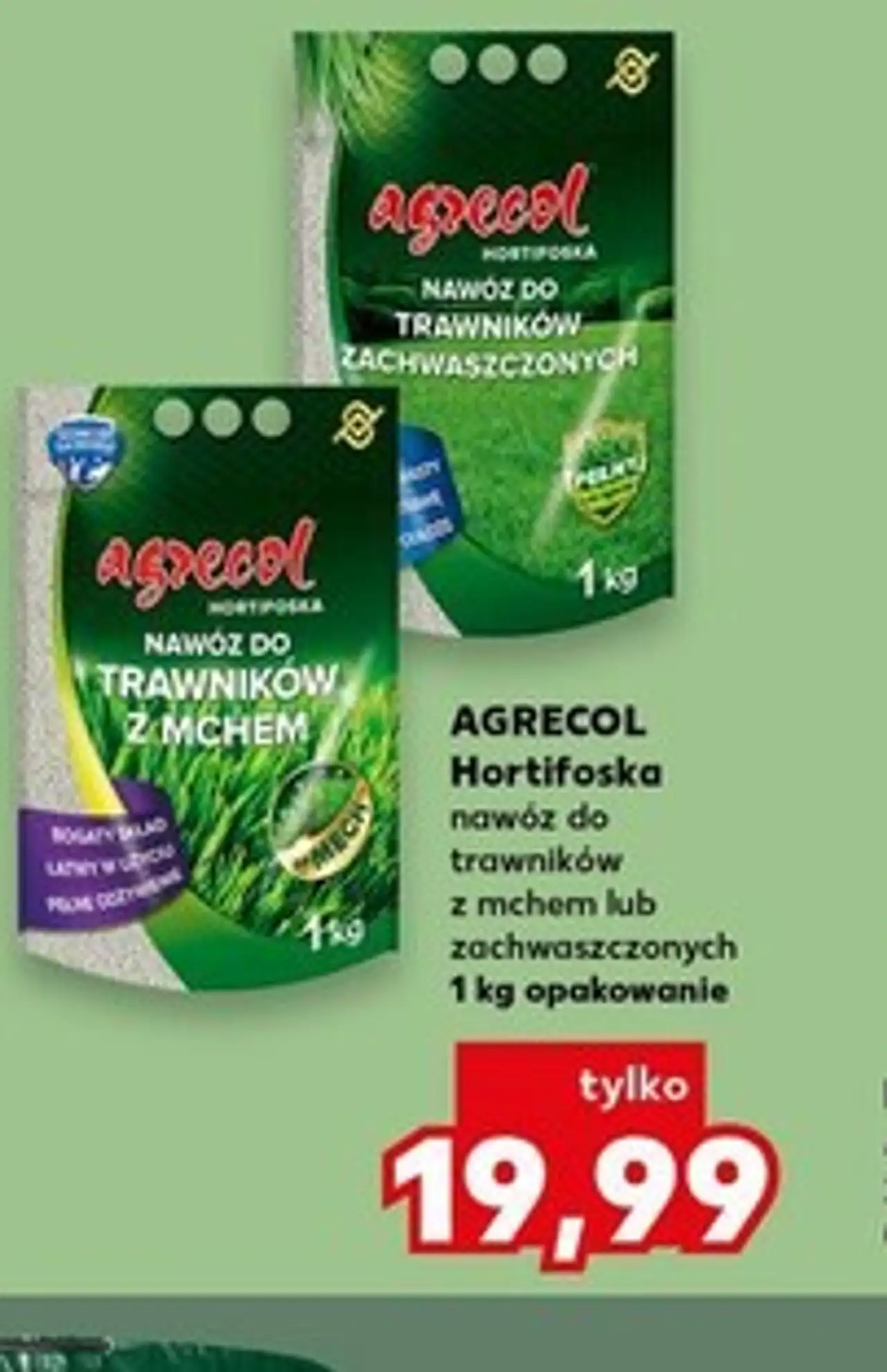 AGRECOL Hortifoska nawóz do trawników z mchem lub zachwaszczonych 1 kg opakowanie
