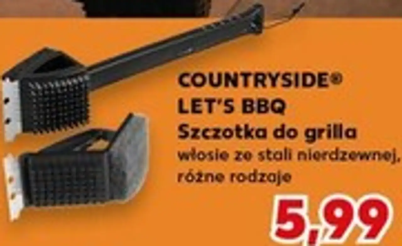 COUNTRYSIDE® LET'S BBQ Szczotka do grilla włosie ze stali nierdzewnej, różne rodzaje