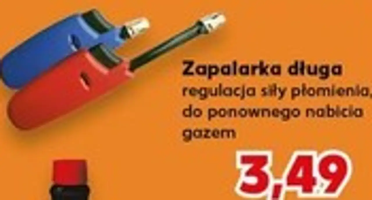 Zapalarka długa regulacja siły płomienia, do ponownego nabicia gazem