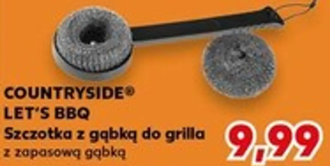 COUNTRYSIDE® LET'S BBQ Szczotka z gąbką do grilla z zapasową gąbką