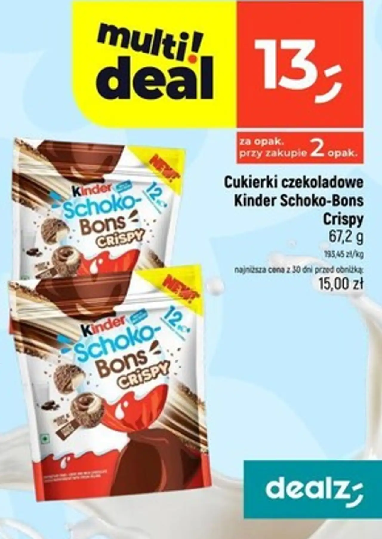 Cukierki czekoladowe Kinder Schoko-Bons Crispy