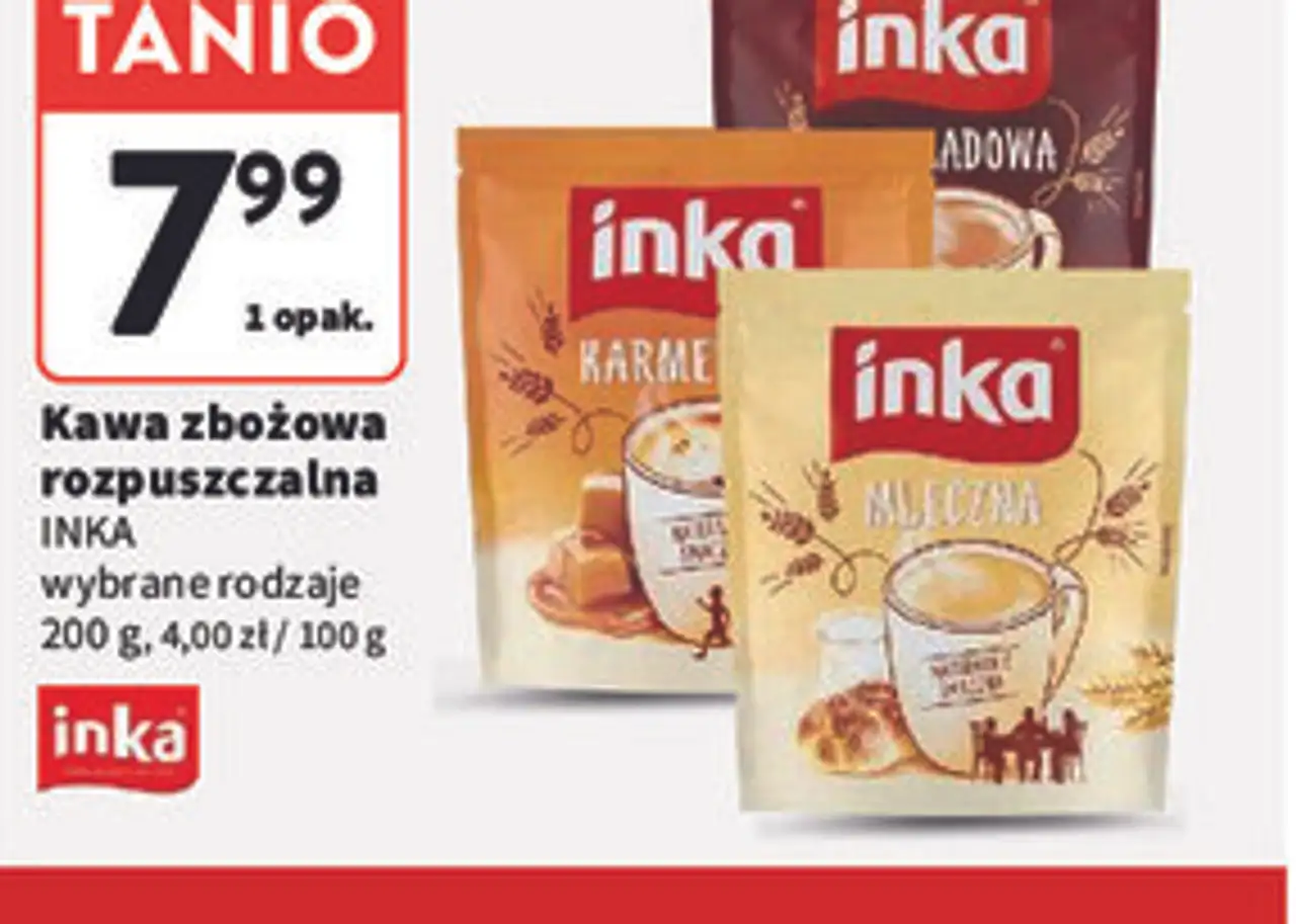 Kawa zbożowa rozpuszczalna INKA wybrane rodzaje