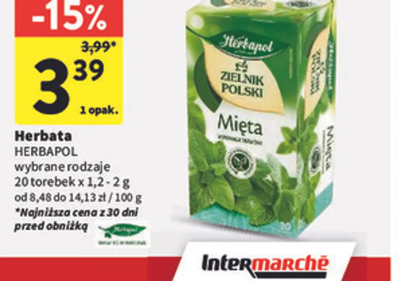 HERBAPOL wybrane rodzaje 20 torebek x 1,2-2 g