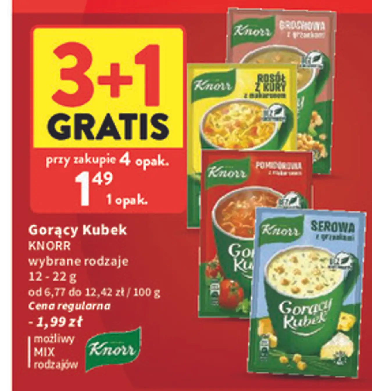 Grochowa z grzankami Knorr Gorący Kubek