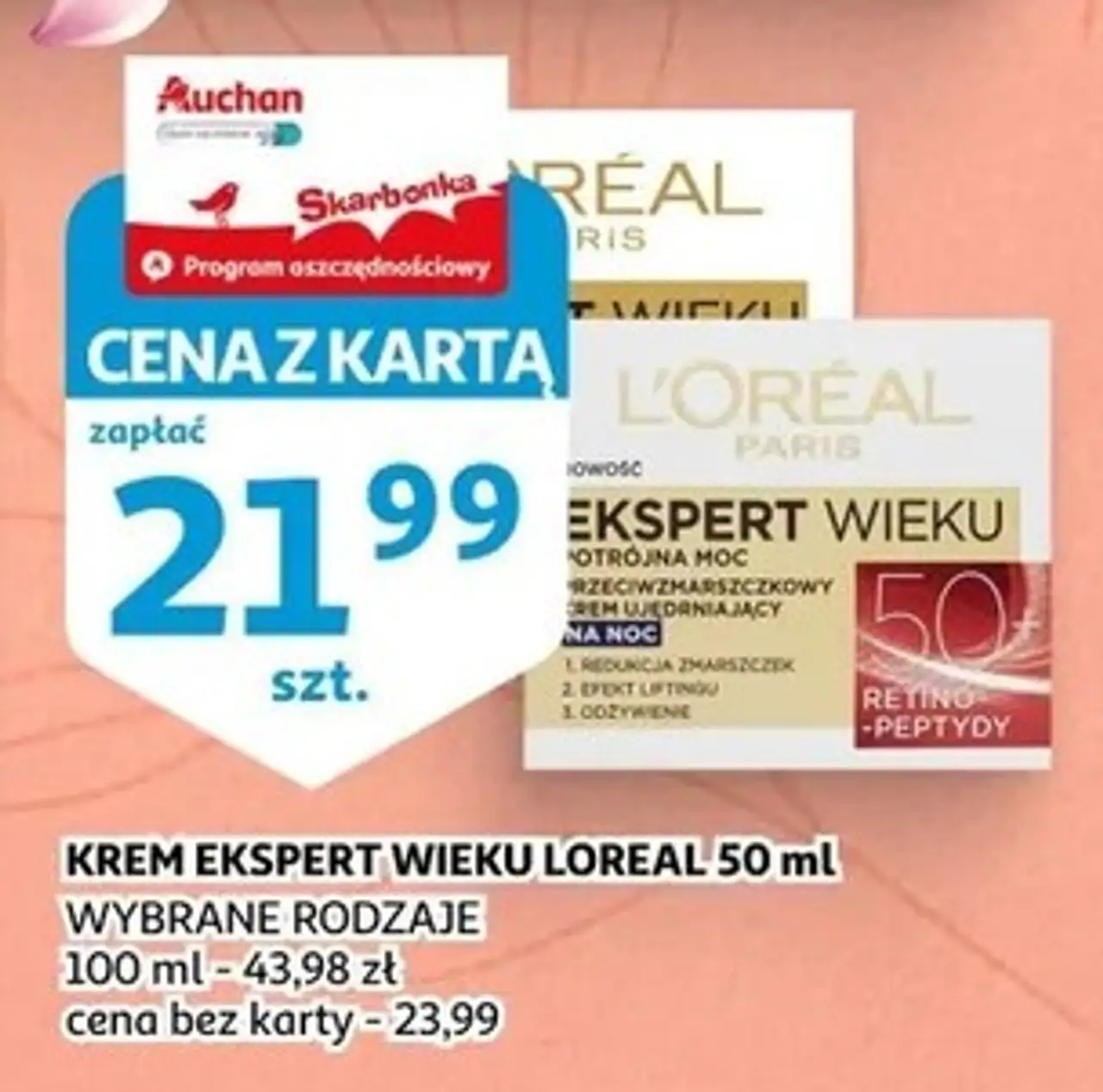 KREM EKSPERT WIEKU LOREAL 50 ml WYBRANE RODZAJE