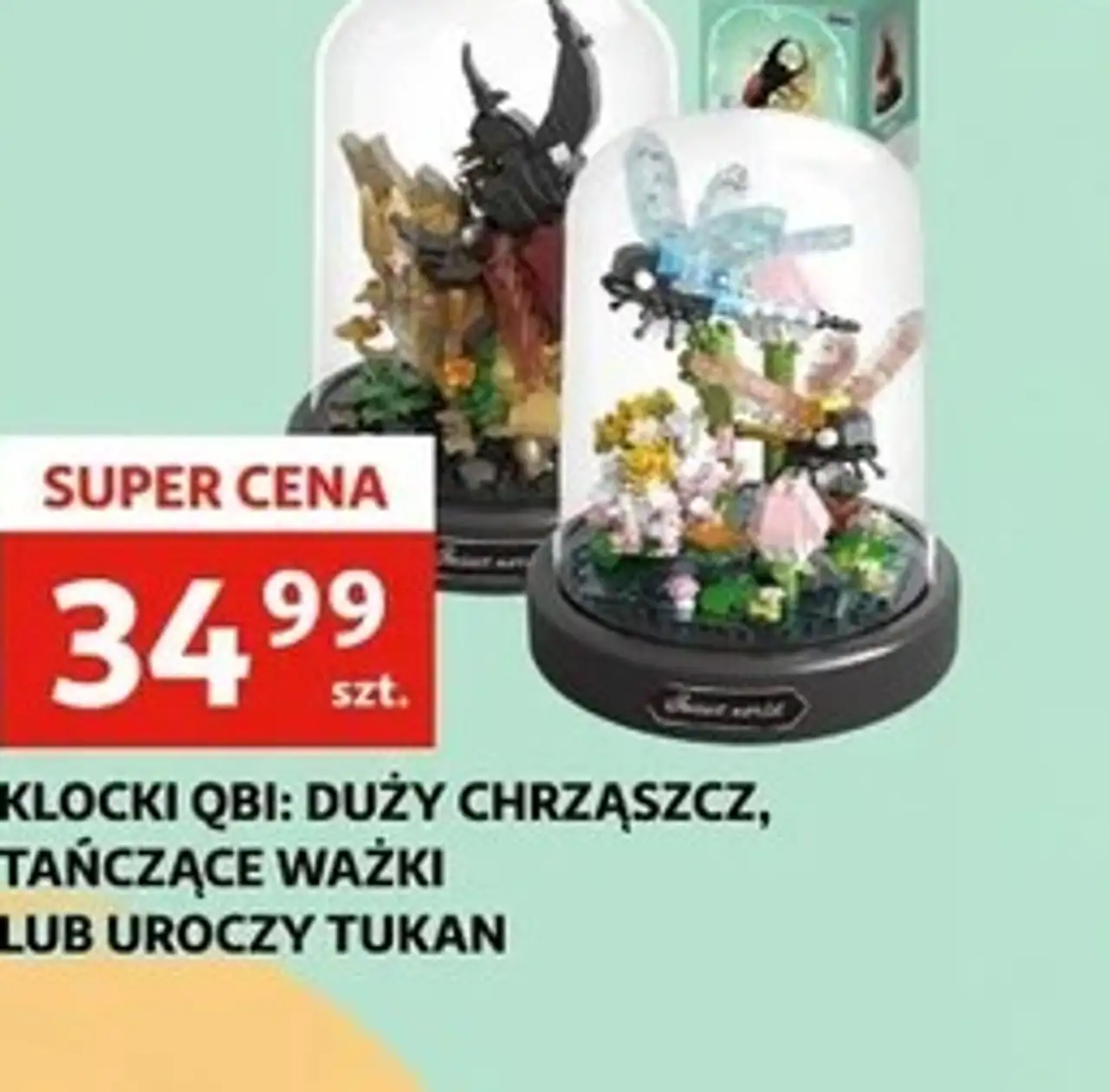 KLOCKI QBI: DUŻY CHRZĄSZCZ, TAŃCZĄCE WAŻKI LUB UROCZY TUKAN