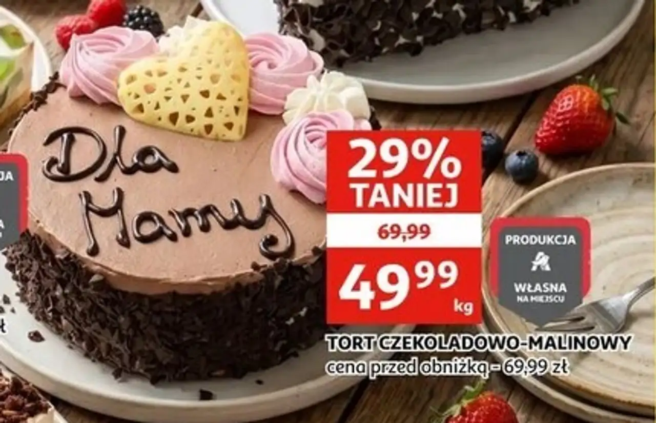 TORT CZEKOLADOWO-MALINOWY