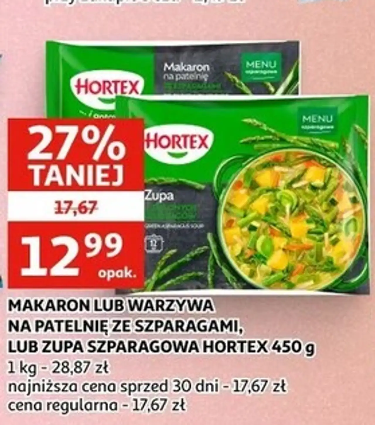 MAKARON LUB WARZYWA NA PATELNIĘ ZE SZPARAGAMI, LUB ZUPA SZPARAGOWA HORTEX 450 g