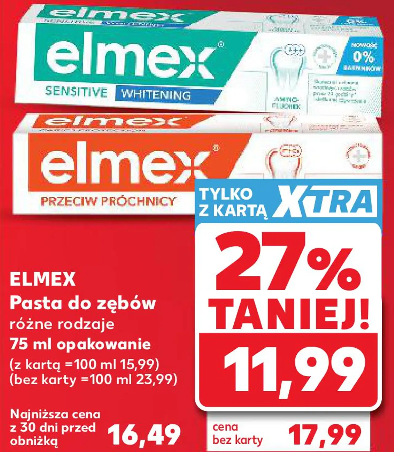 Elmex Pasta do zębów różne rodzaje 75 ml opakowanie