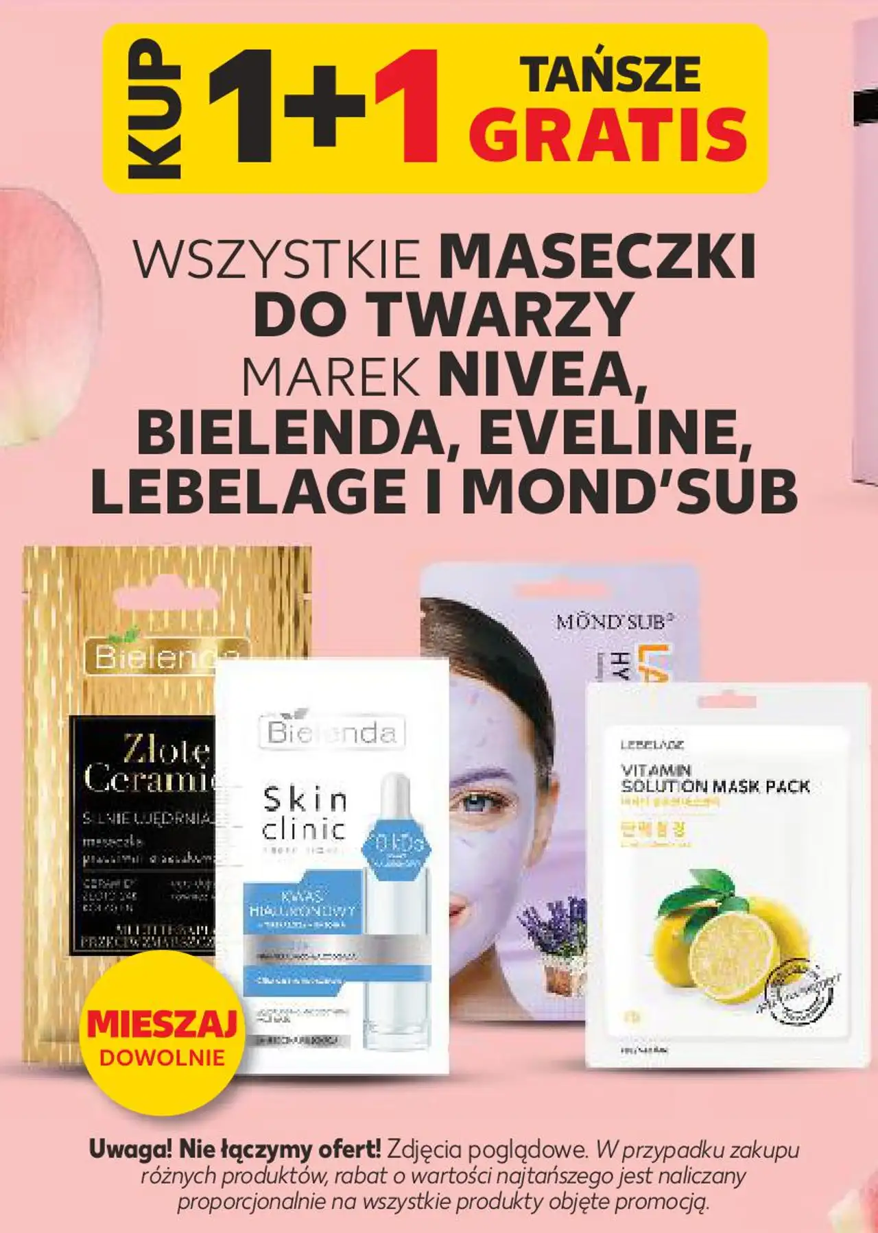 Maseczki do twarzy marek NIVEA, BIELENDA, EVELINE, LEBELAGE I MOND'SUB
