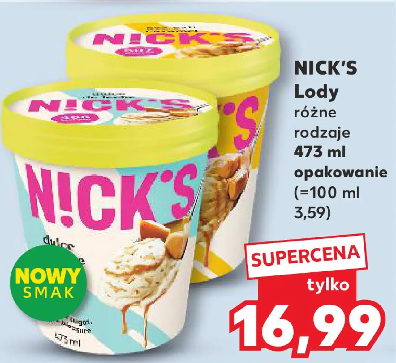 Lody różne rodzaje 473 ml opakowanie