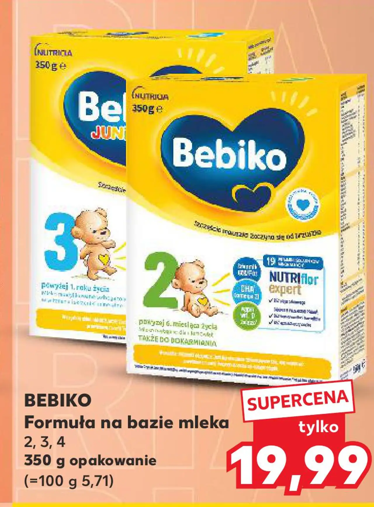 BEBIKO Formuła na bazie mleka 2, 3, 4 350 g opakowanie