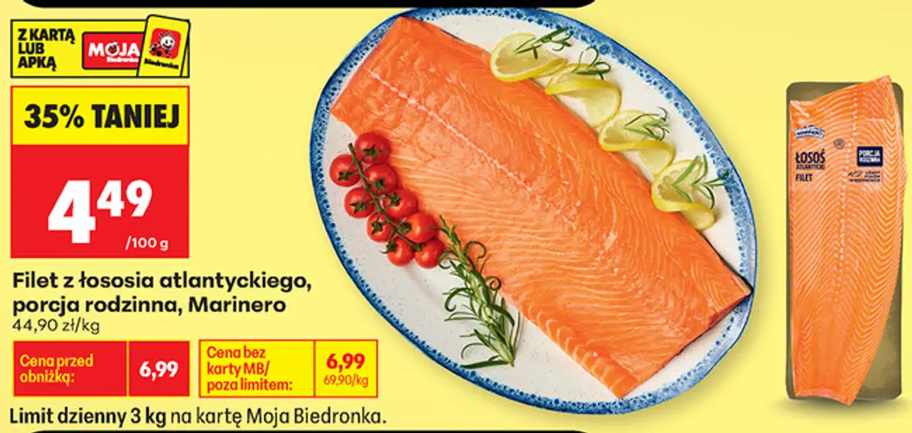 Filet z łososia atlantyckiego, porcja rodzinna, Marinero