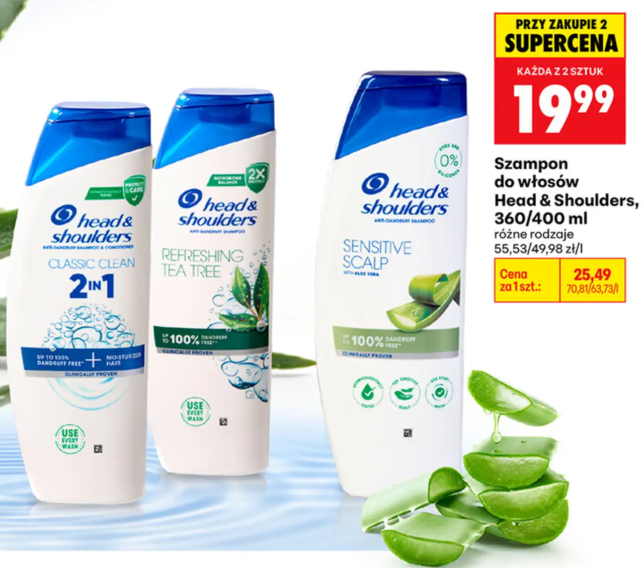 Szampon do włosów Head & Shoulders, 360/400 ml