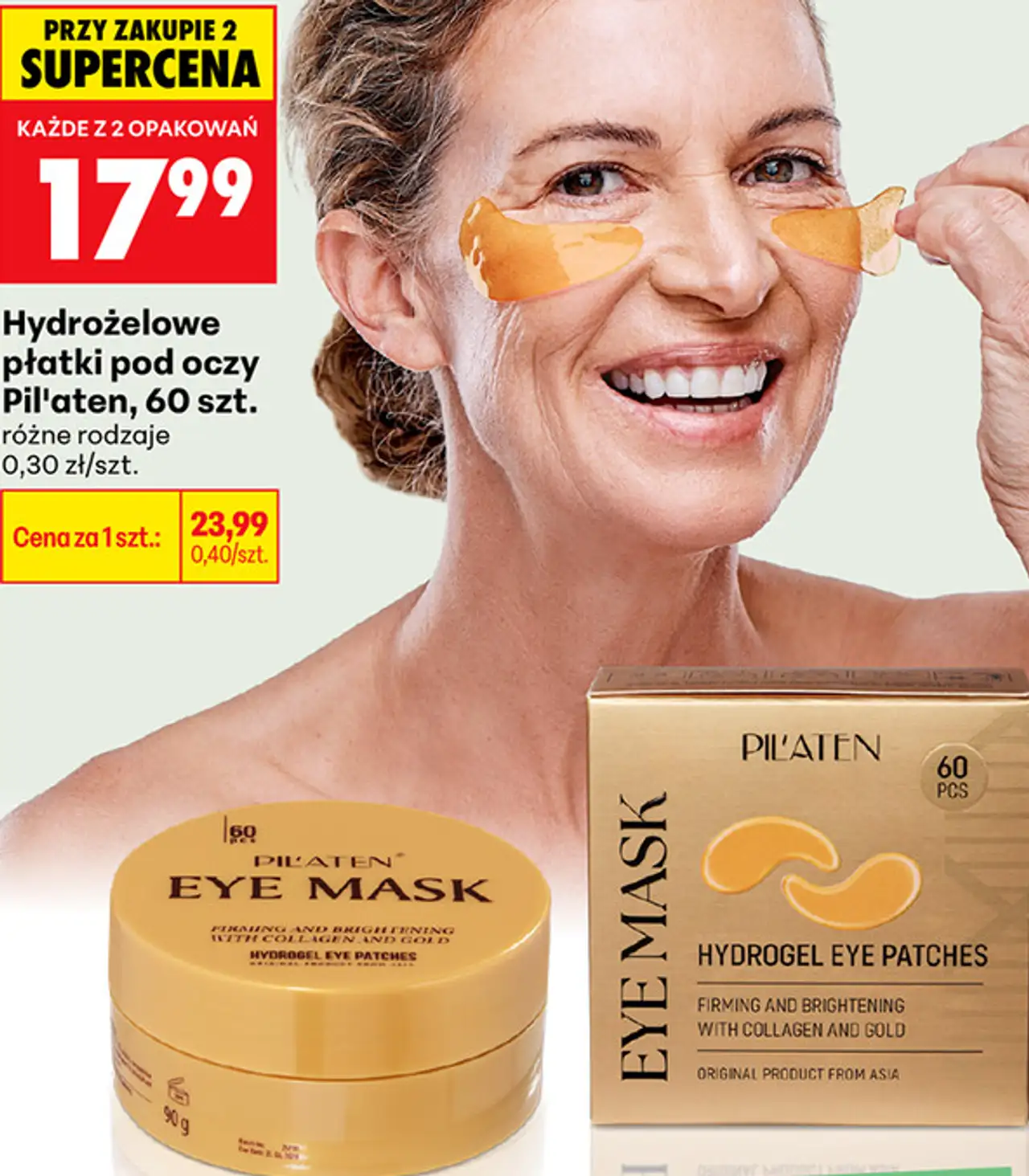 Hydrożelowe płatki pod oczy Pil'aten, 60 szt.