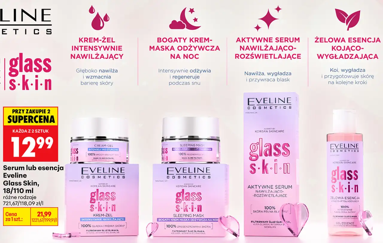 Serum lub esencja Eveline Glass Skin, 18/110 ml