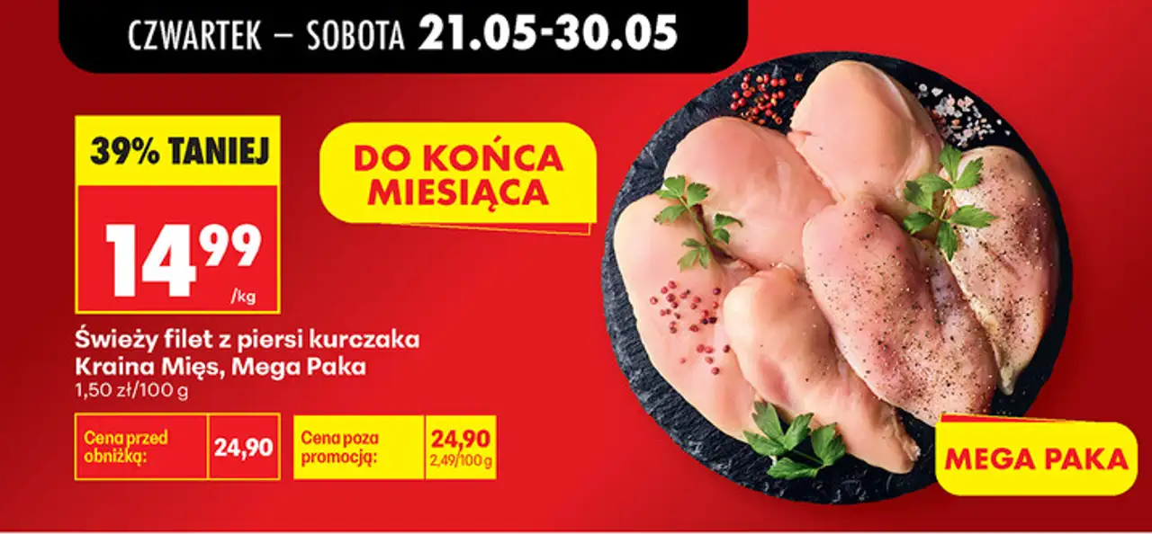 Świeży filet z piersi kurczaka Kraina Mięs, Mega Paka