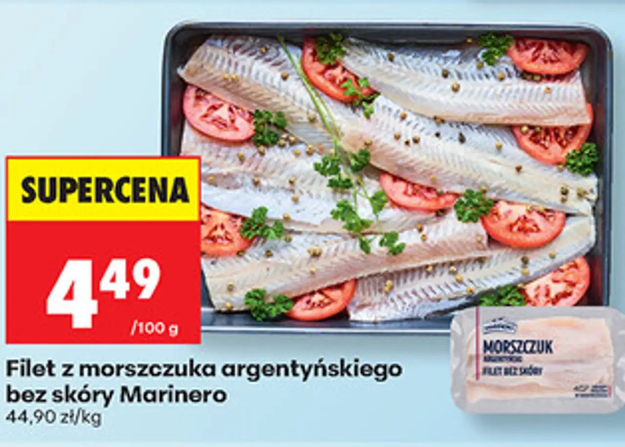 Filet z morszczuka argentyńskiego bez skóry Marinero
