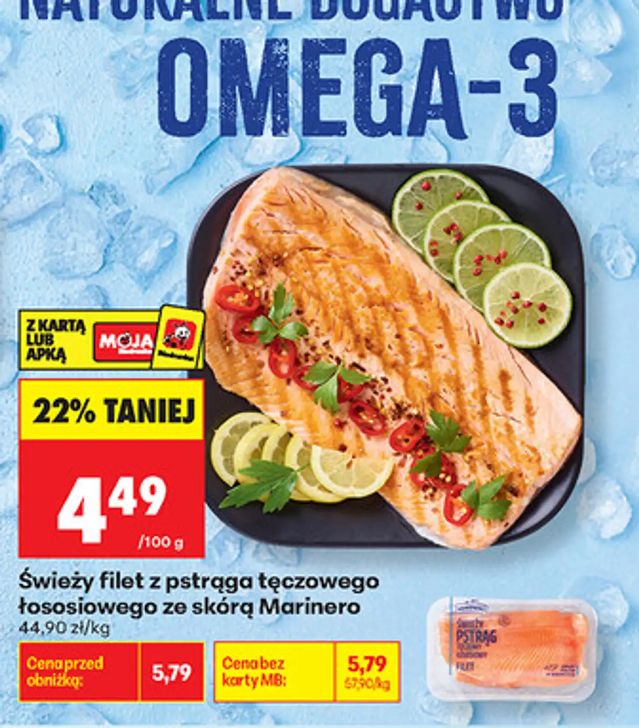Świeży pstrąg tęczowy patroszony, Marinero