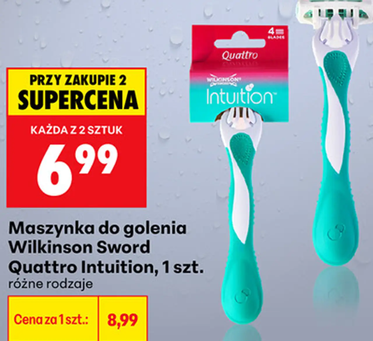Maszynka do golenia Wilkinson Sword Quattro Intuition, 1 szt. różne rodzaje