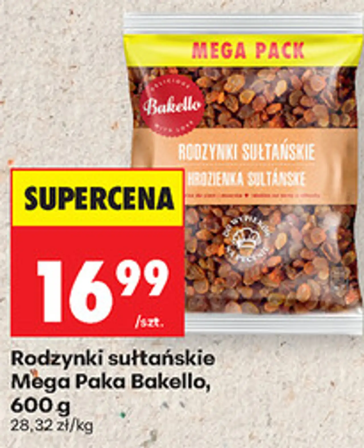 Rodzynki sułtańskie Mega Paka Bakello, 600 g