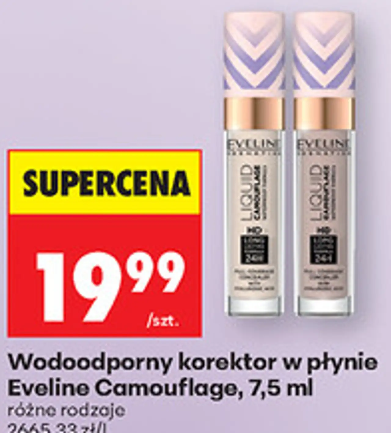 Wodoodporny korektor w płynie Eveline Camouflage, 7,5 ml
