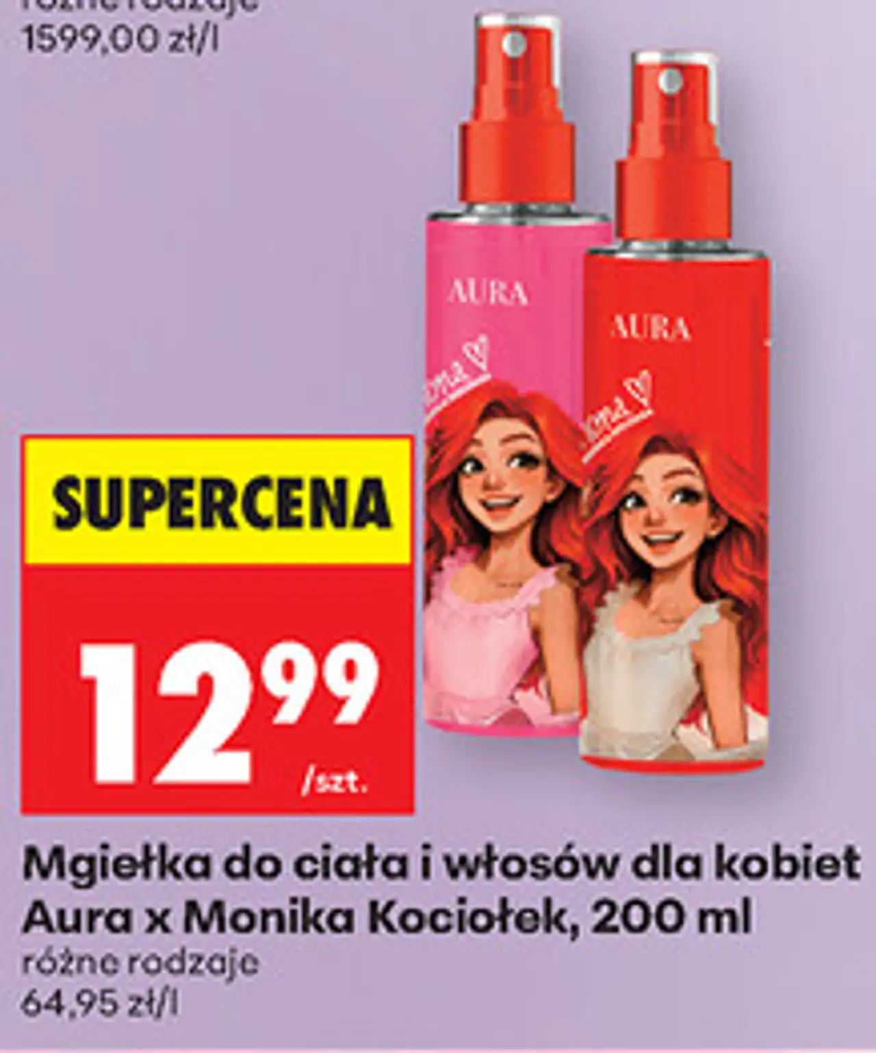 Mgiełka do ciała i włosów dla kobiet Aura x Monika Kociołek, 200 ml