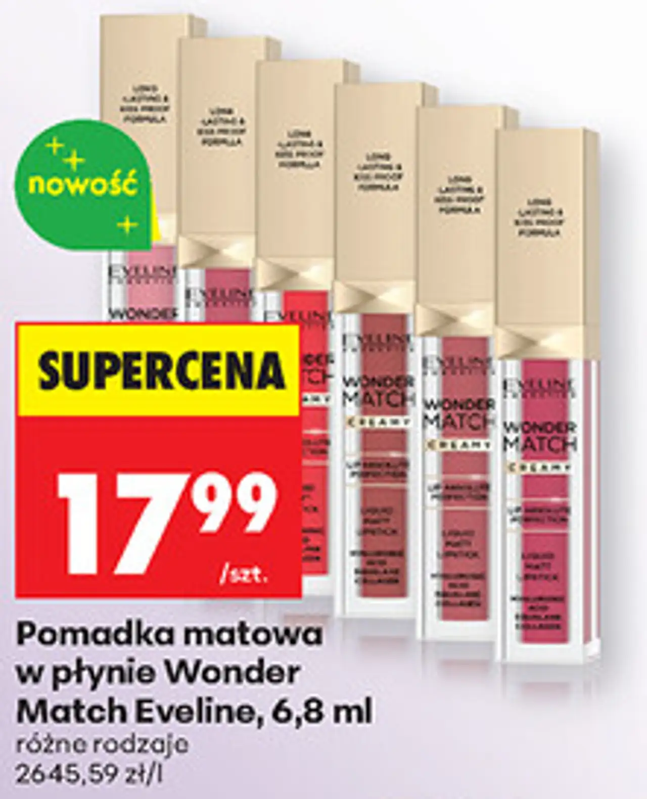 Pomadka matowa w płynie Wonder Match Eveline, 6,8 ml