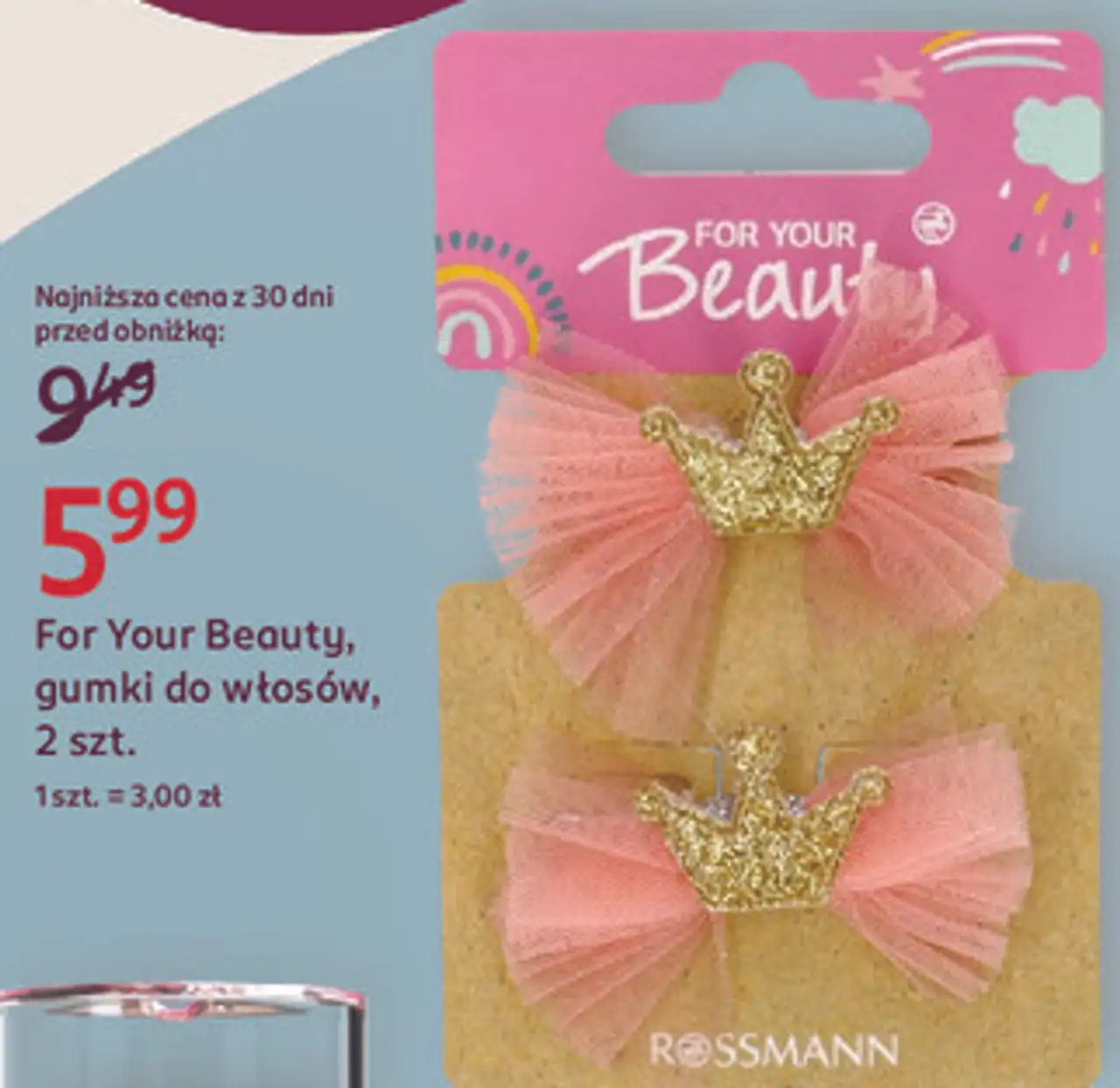 For Your Beauty, gumki do włosów, 2 szt.