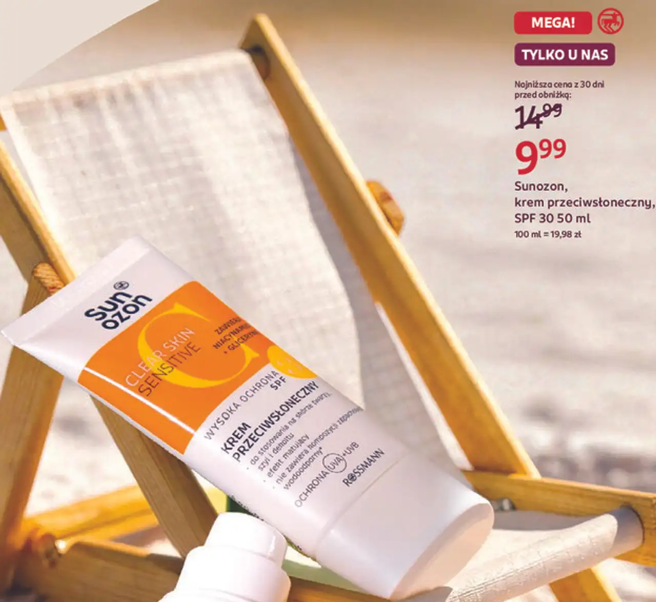 Sunozon, krem przeciwsłoneczny, SPF 30 50 ml