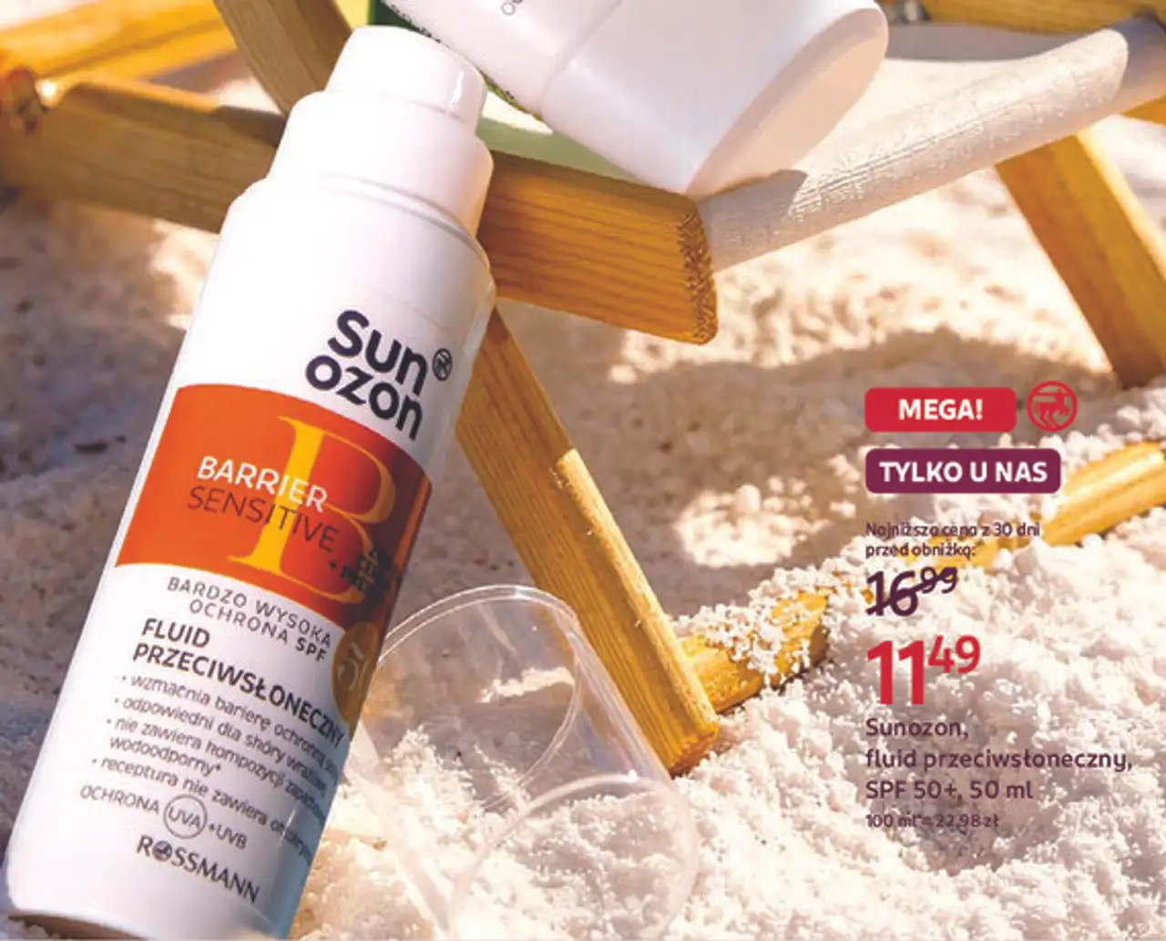 Sunozon, fluid przeciwsłoneczny, SPF 50+, 50 ml