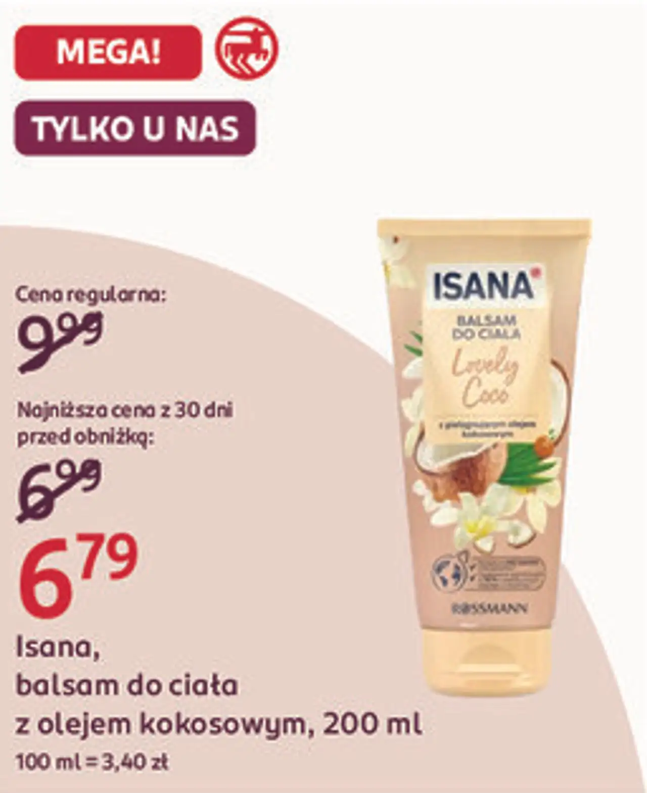 Isana, balsam do ciała z olejem kokosowym, 200 ml