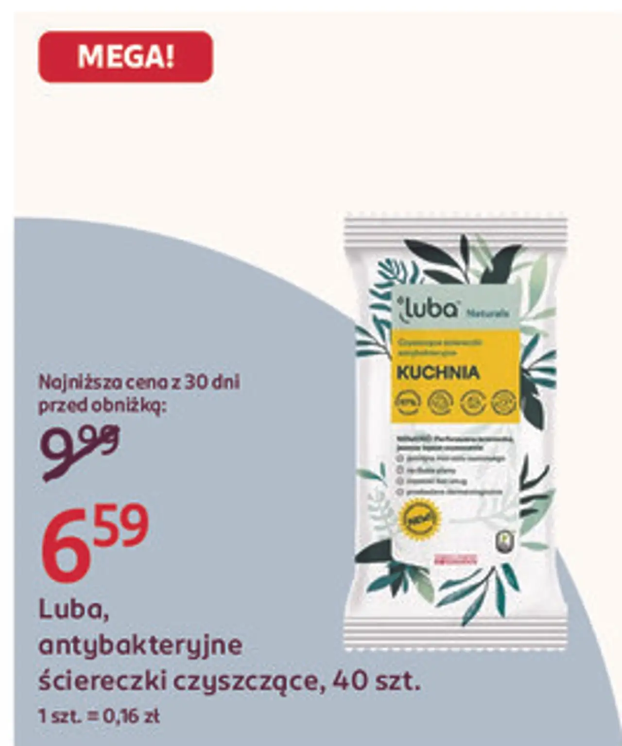 Luba, antybakteryjne ściereczki czyszczące, 40 szt.