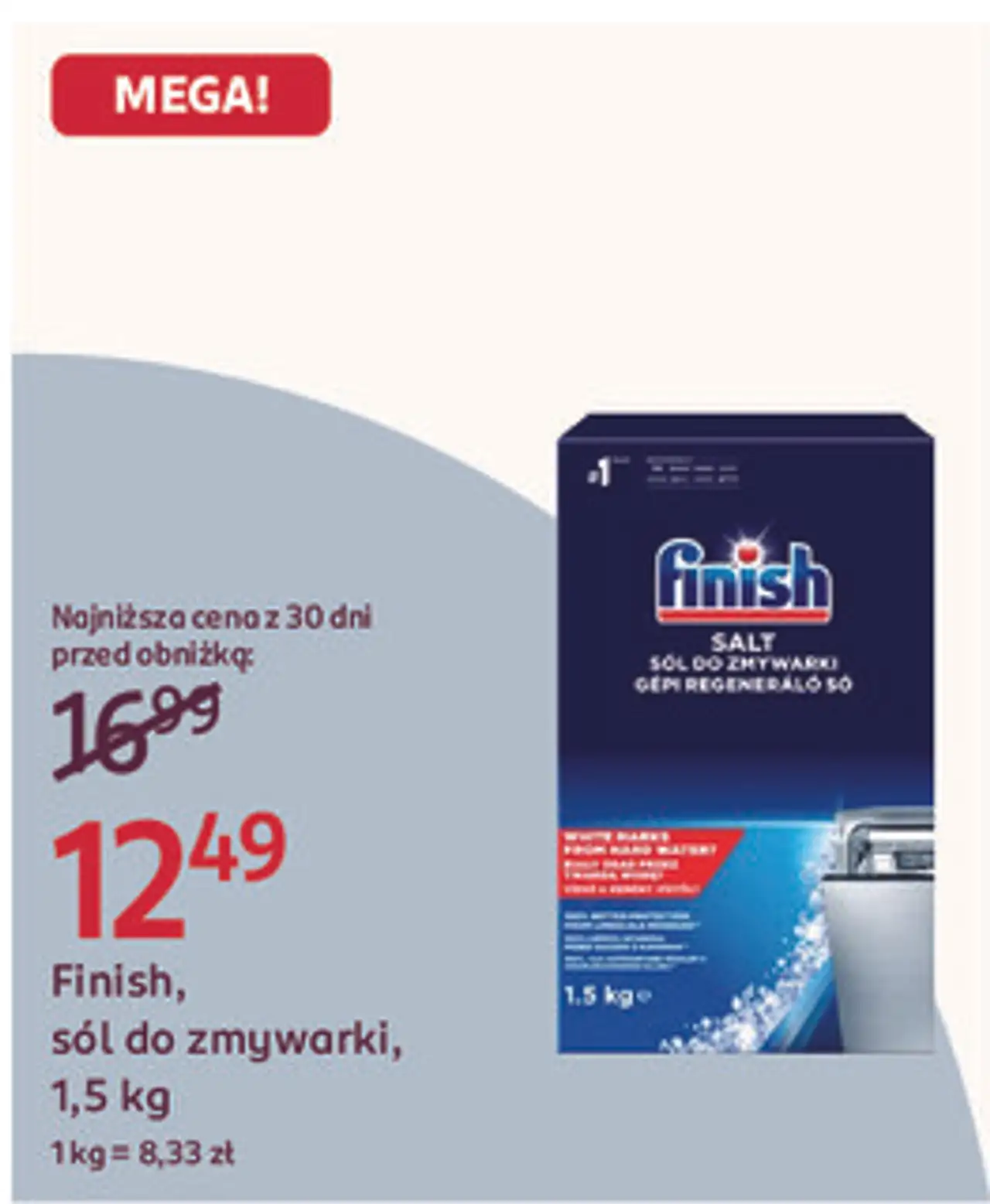 Finish, sól do zmywarki, 1,5 kg