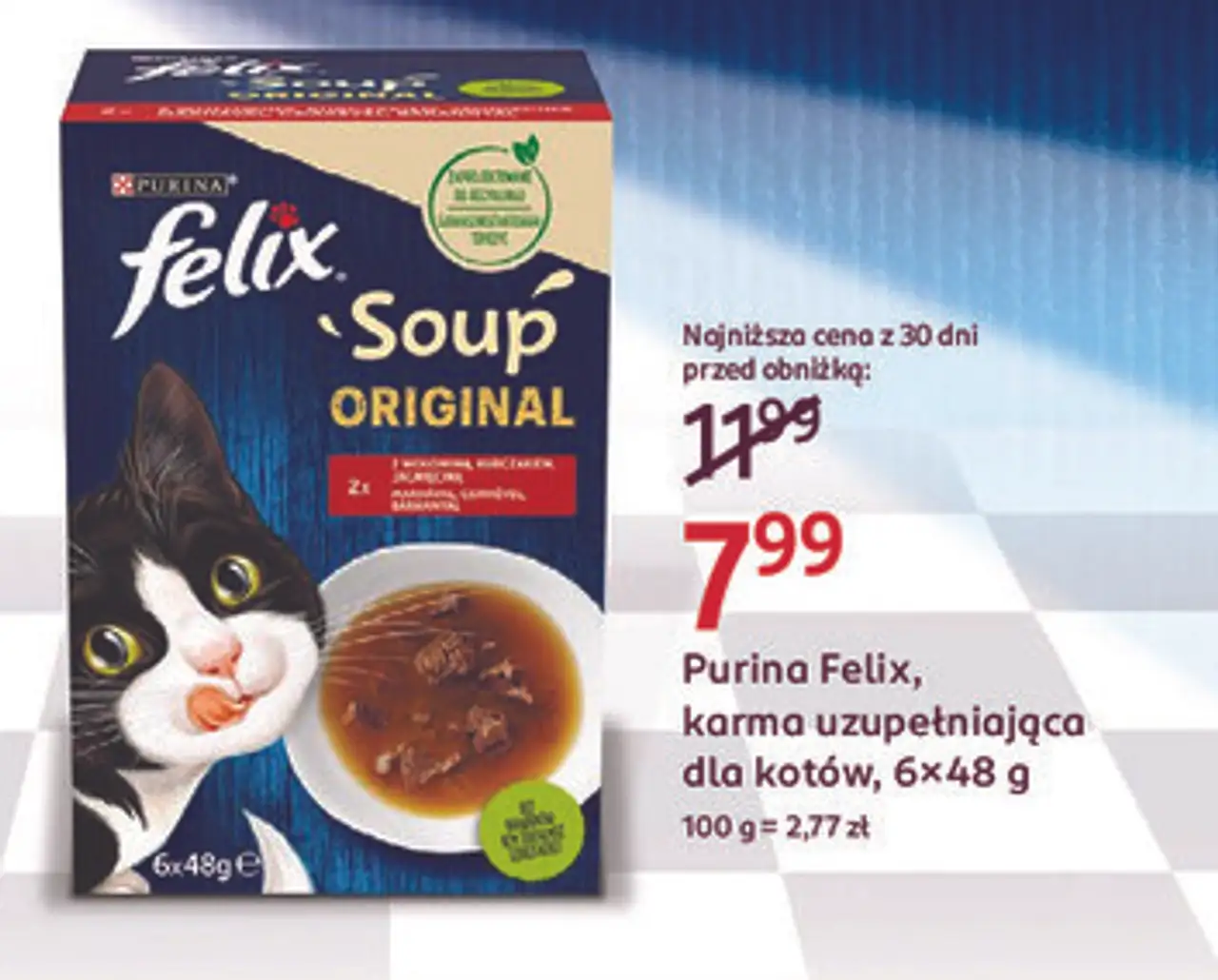 Purina Felix, karma uzupełniająca dla kotów, 6x48 g