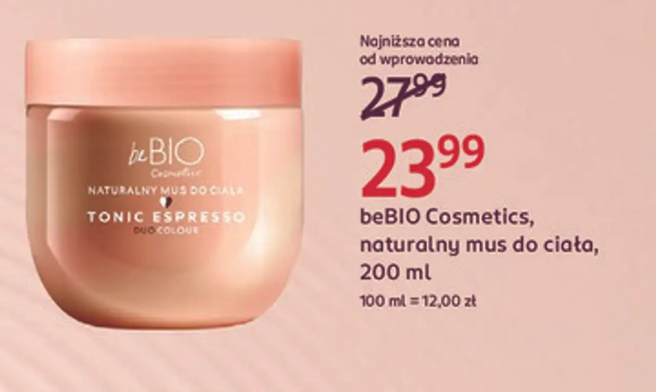 beBIO Cosmetics, naturalny mus do ciała, 200 ml