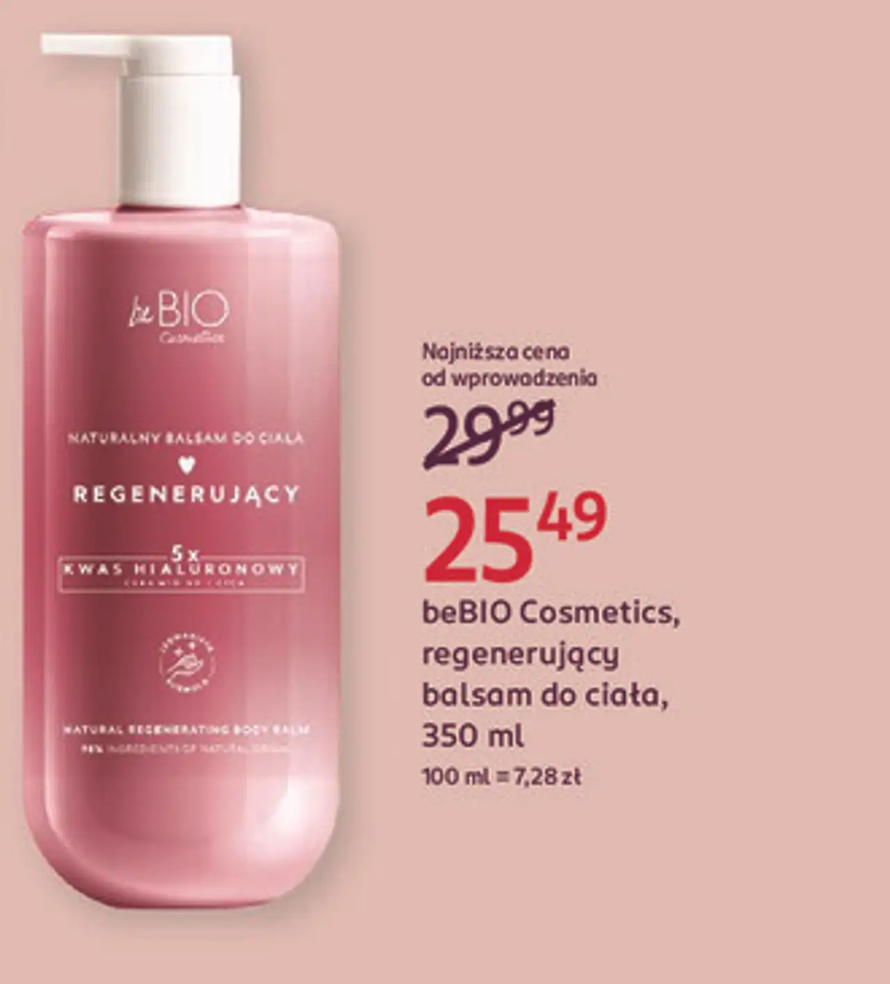 beBIO Cosmetics, regenerujący balsam do ciała, 350 ml