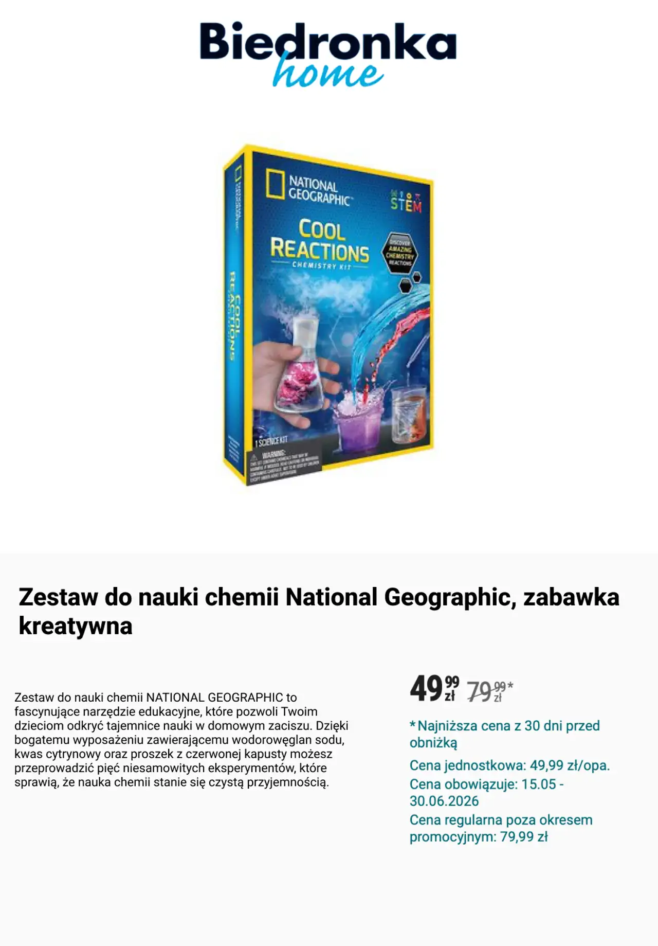 Zestaw do nauki chemii National Geographic, zabawka kreatywna