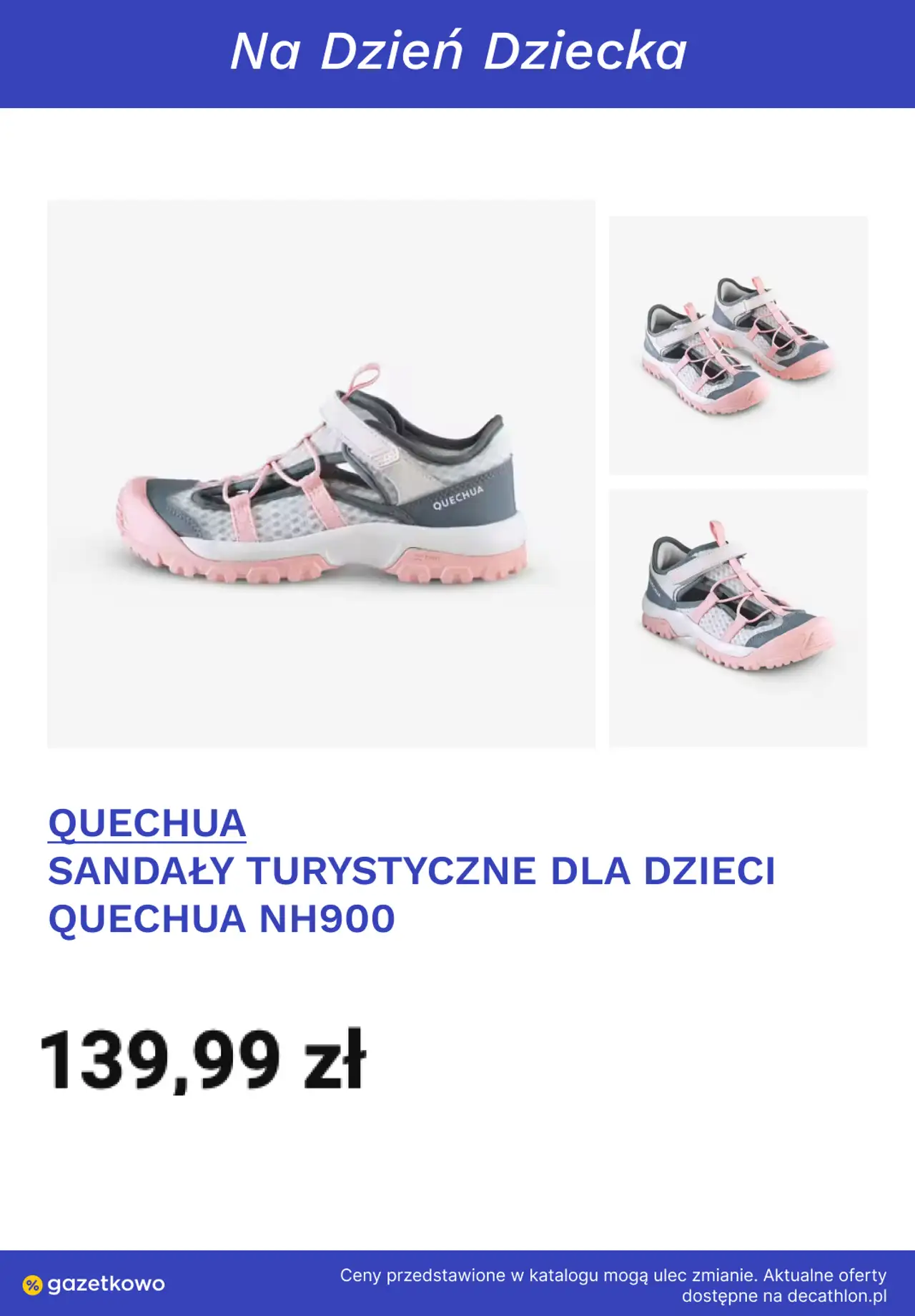 QUECHUA SANDAŁY TURYSTYCZNE DLA DZIECI QUECHUA NH900